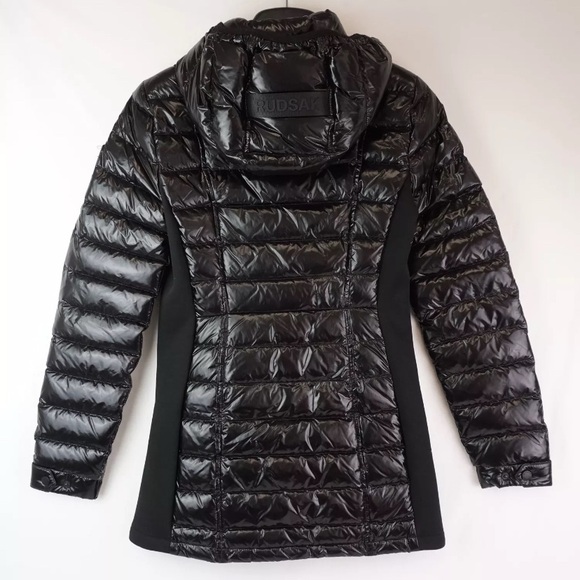 NWT [Rudsak] Limited Edition Cosette C Glossy Down Jacket Black Women's Size XS - Picture 2 of 14